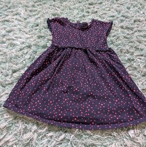 GAP Navy and Pink Heart Girls Dress - 3T